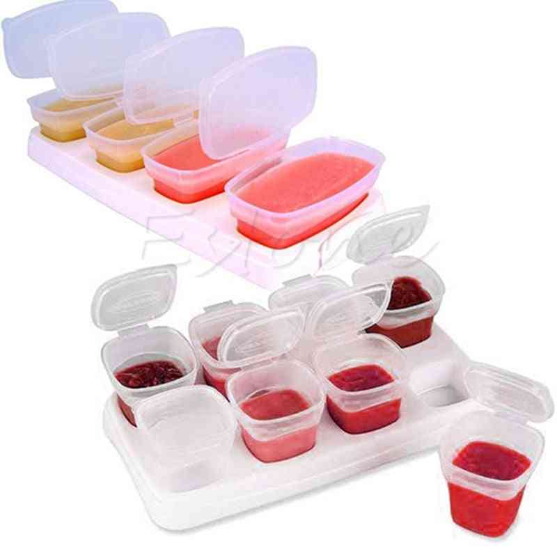 Baby- Food Freezing Cubes Tray, Pots Freezer Storage, Plastic Containers