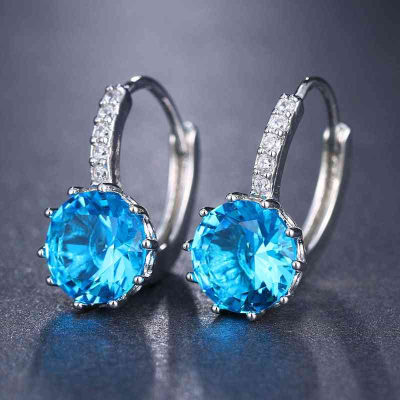 Cz Crystal- Hoop Earrings