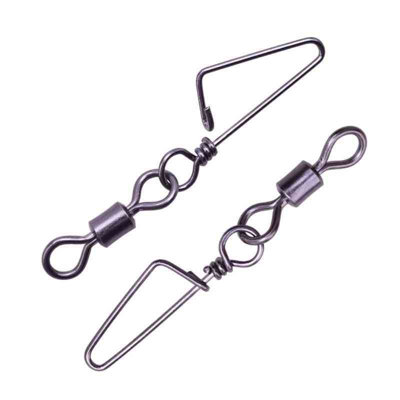 Fishing Connector Rolling Swivel Stainless Steel With Snap Fishhook Lure