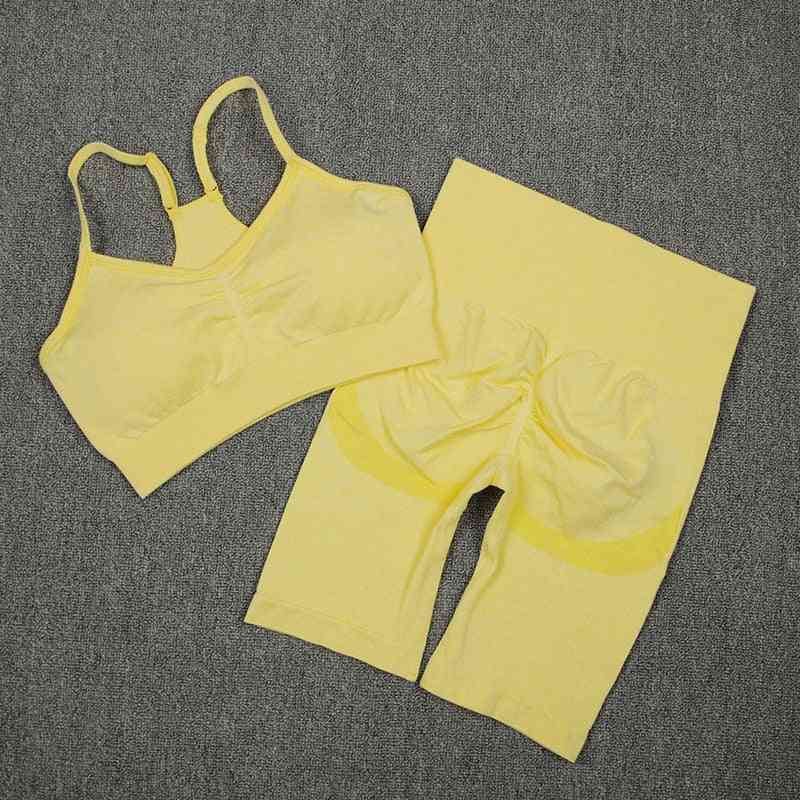 Women Sport Suit Gym Set, Sexy Bra Seamless Shorts