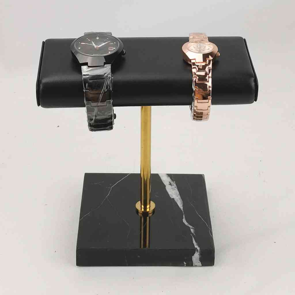 Stable Marble & Pu Leather Watch Holder Display Stand & For Jewelry Showcase