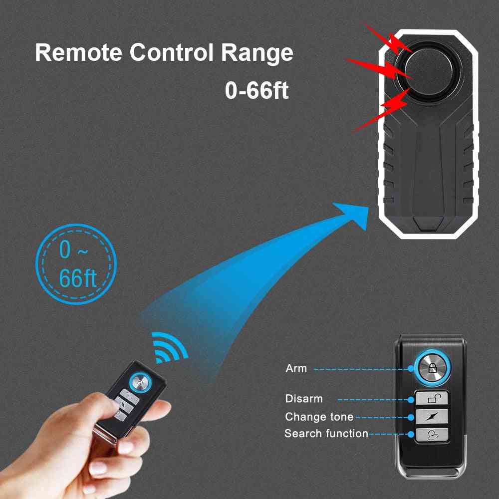 Waterproof- Wireless Remote Control, Bicycle Sensor Switch Alarm For Key Access
