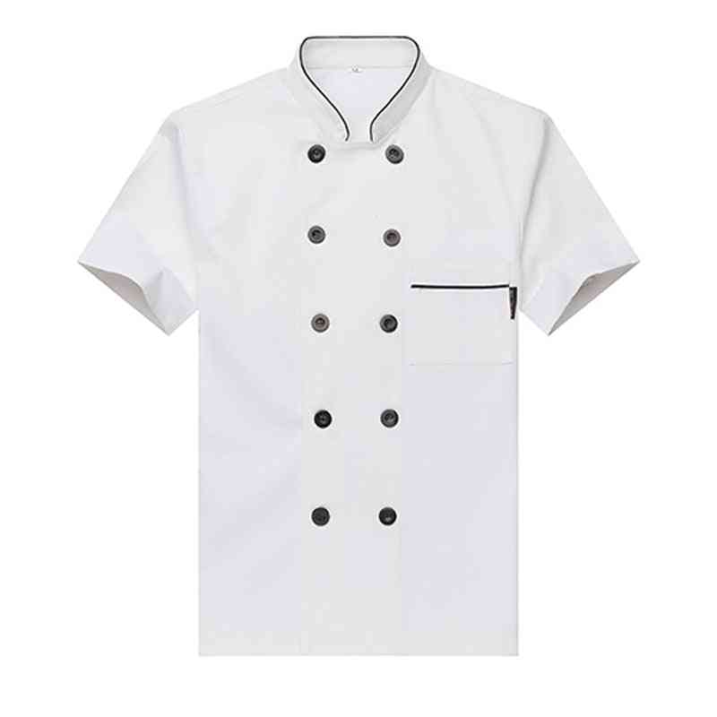 Unisex kock uniform mat service kock jacka solid man köksskjorta