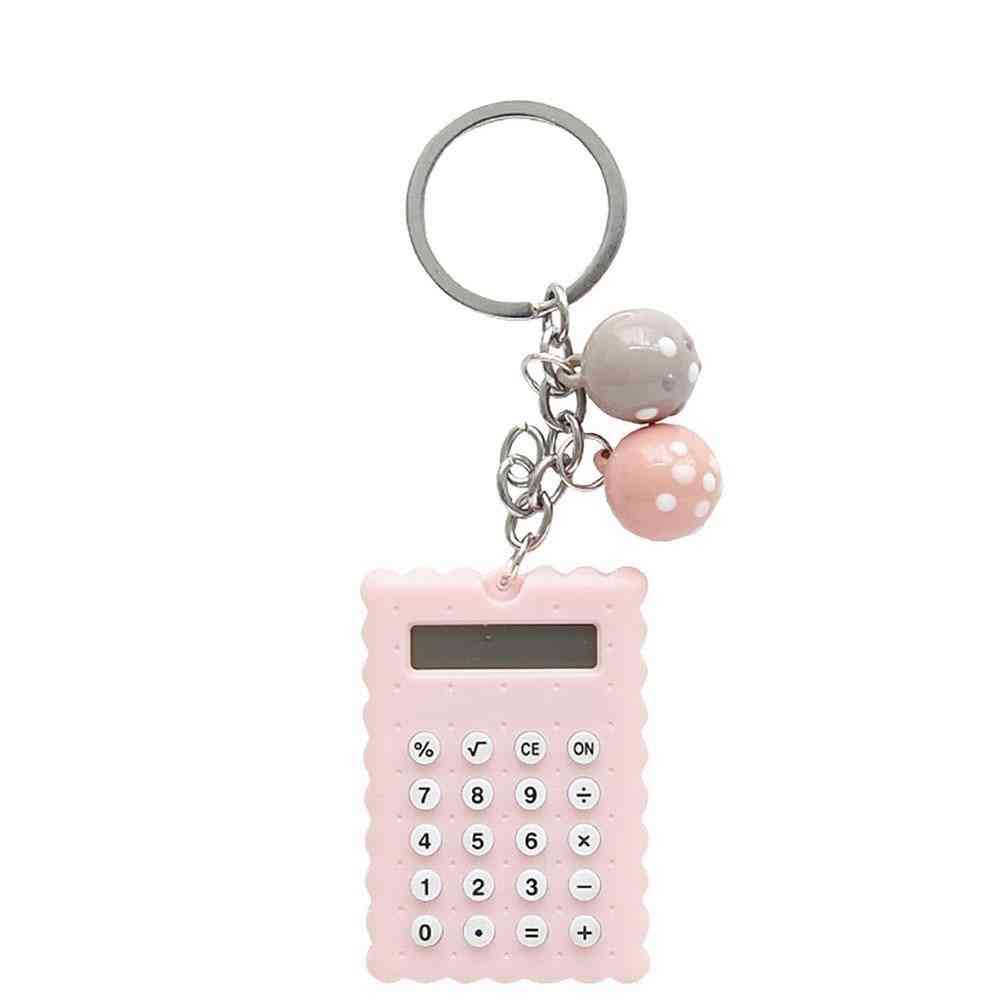 Creative Lovely Biscuit Shape Mini Keychain Calculator