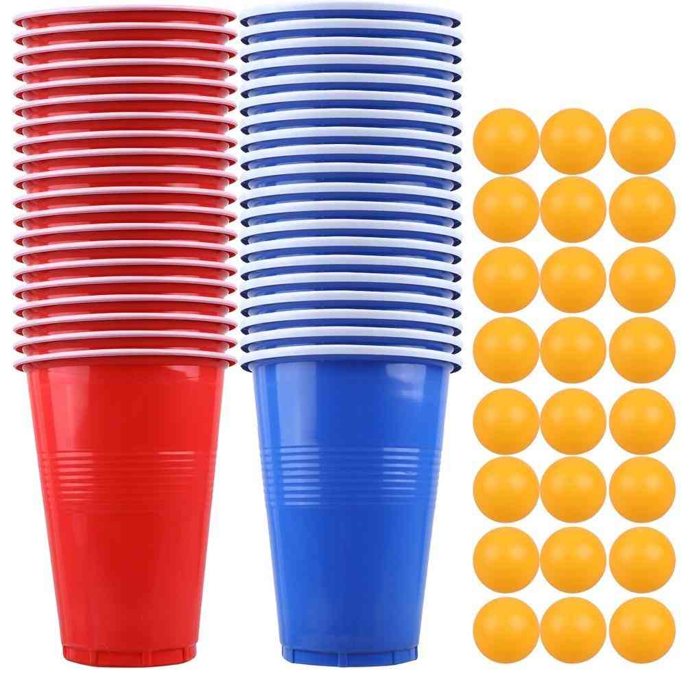 Beer Pong Kit Tennis Balls Cups Board Games