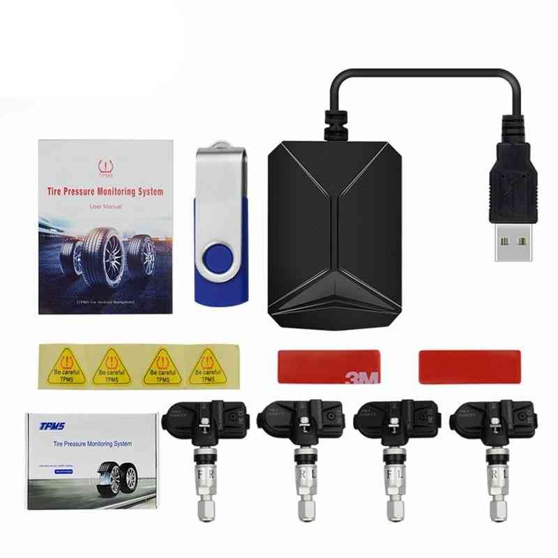 Car Tire Pressure Monitoring System For Android Navigation With 4 Internal Sensor