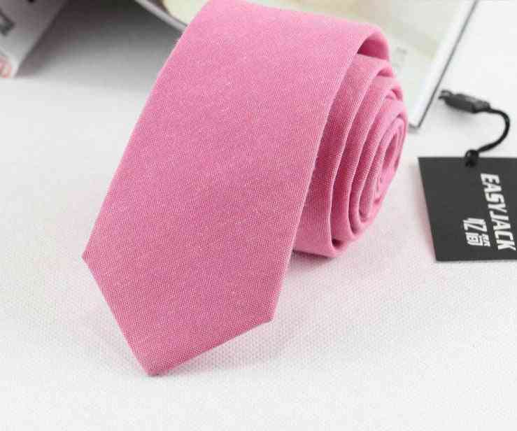 Candy Color- Linen Cravat Casual, Narrow Skinny Neckties