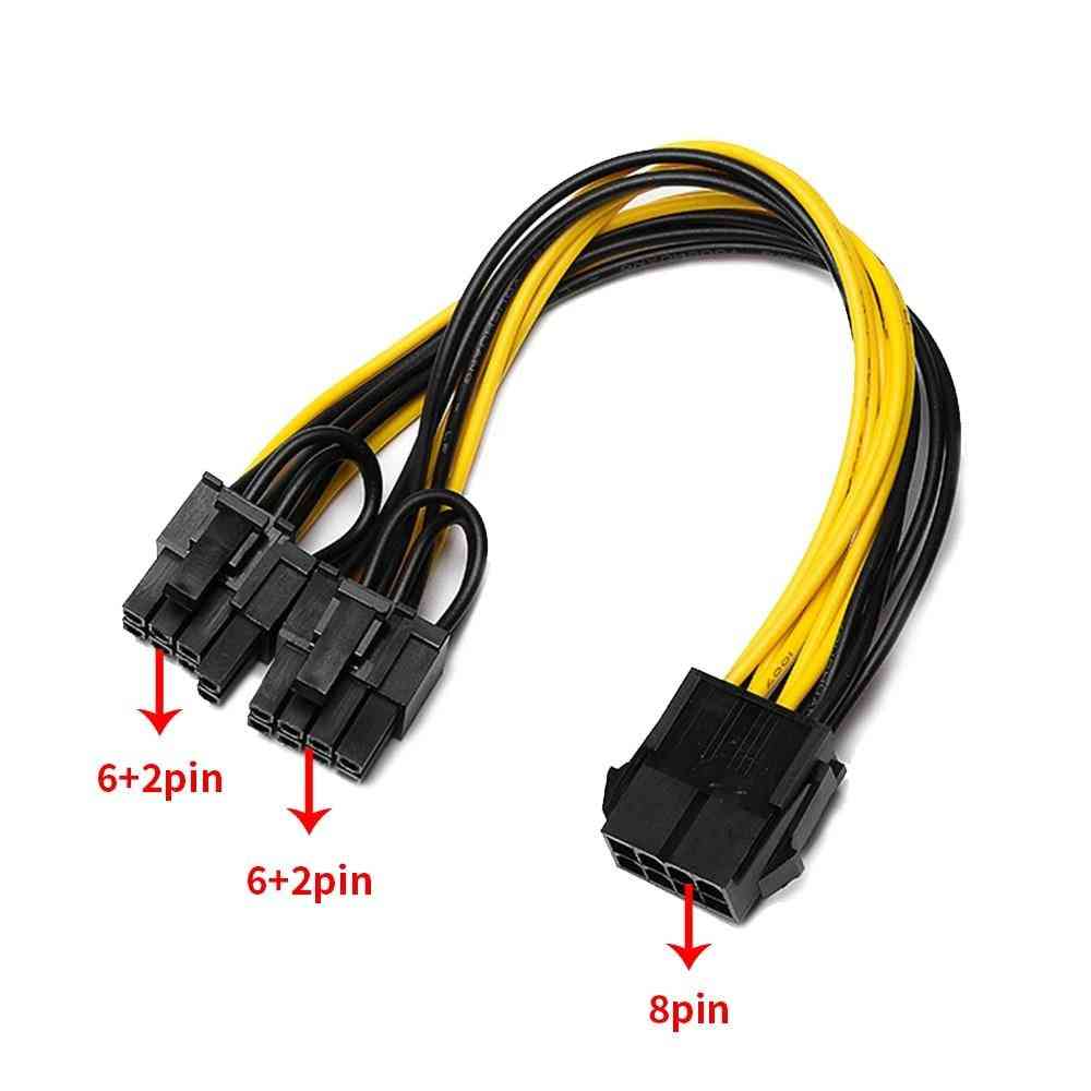 8 Pin Pci Express To Dual Pcie 6+2 Pin Power Cable