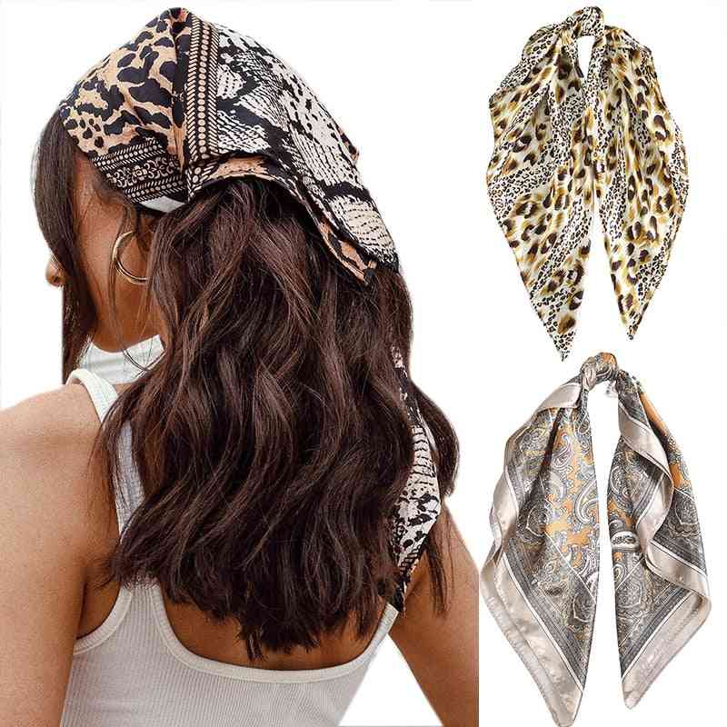Women Headband Fashion Print Neck Scarfs Hair Band