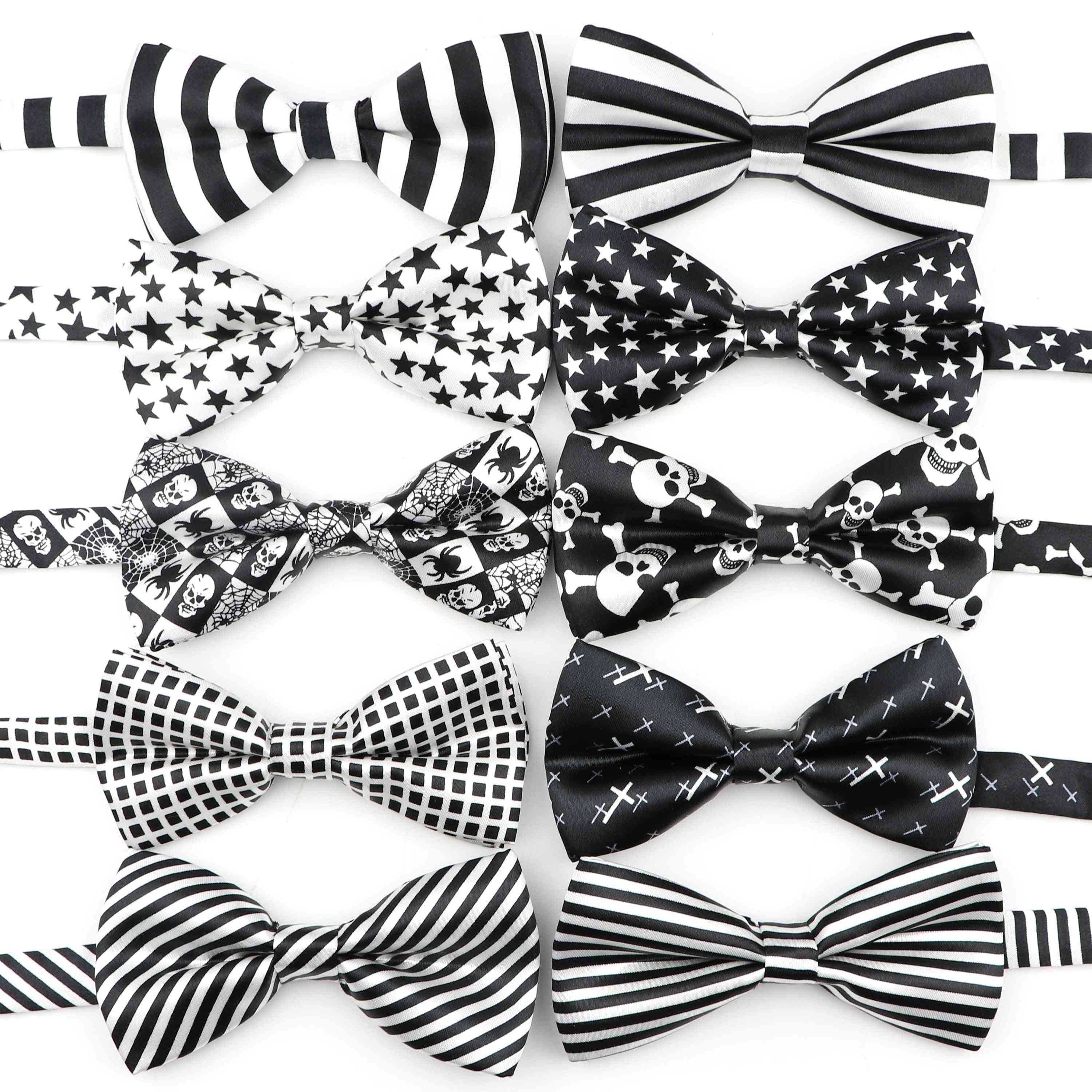 Arrival Dot Printed Star Skull Striped Plaid Polyester Bow Tie