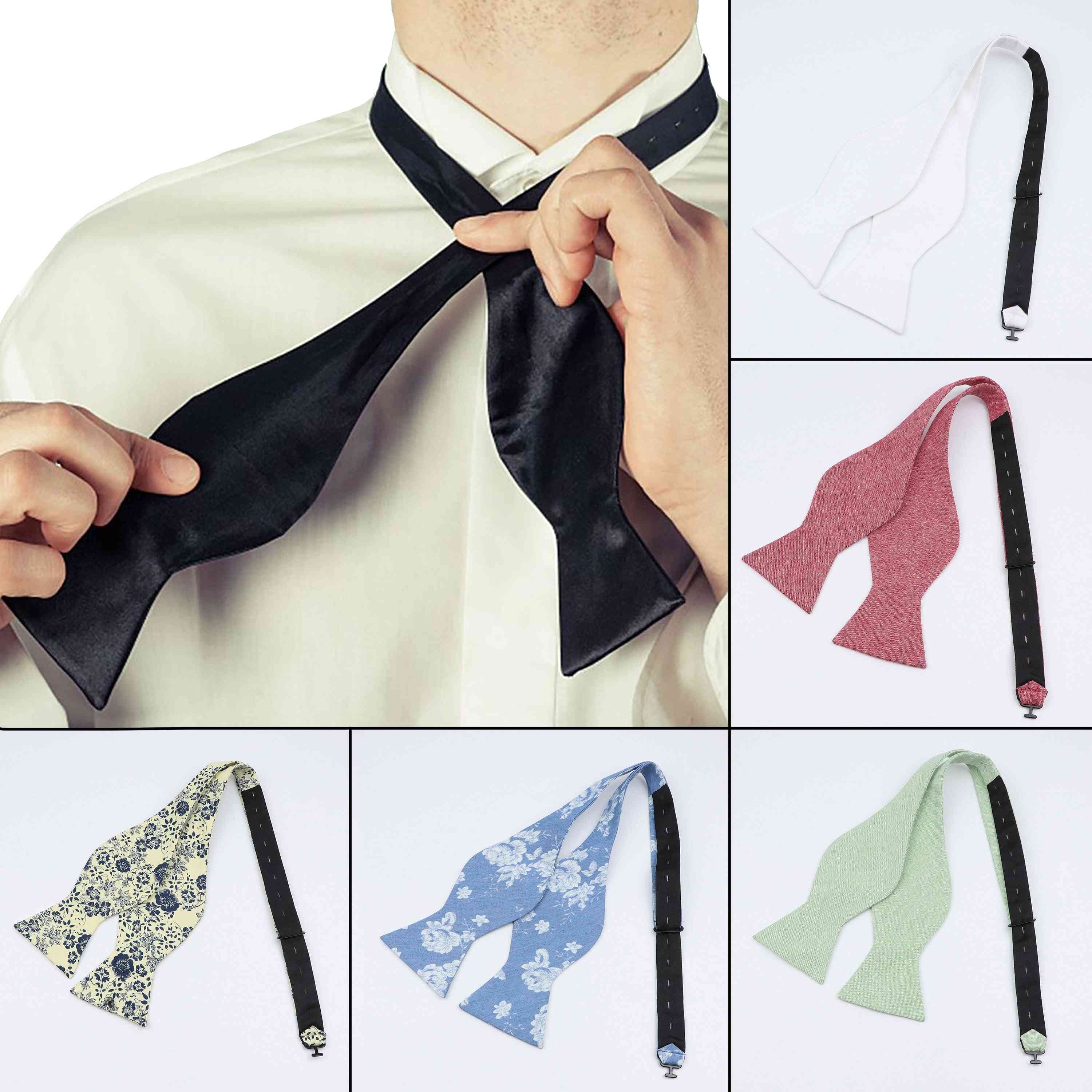 Adjustable- Floral Cotton Classic, Self Bow Tie