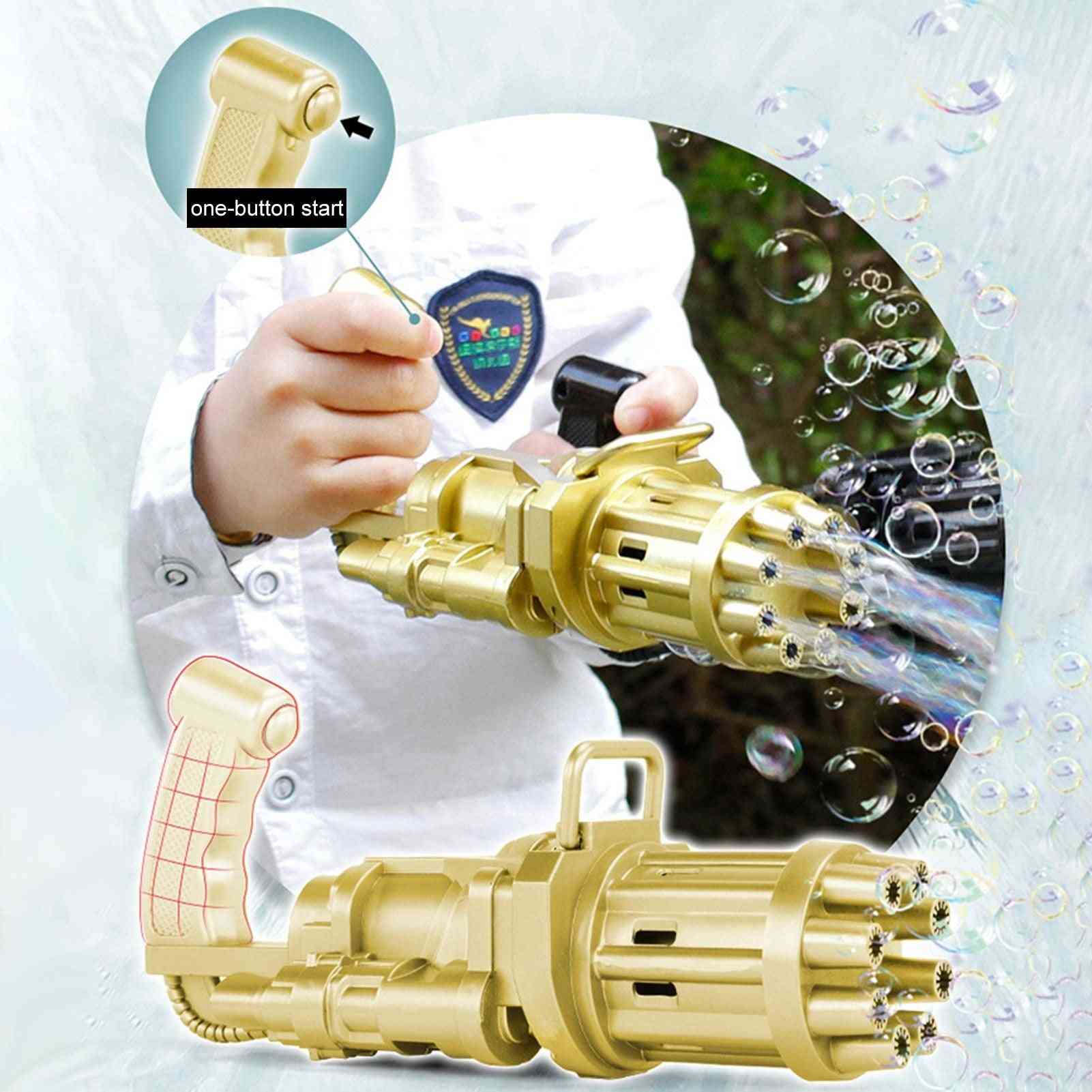 Gyerekek automata gatling buborékpisztoly nyári szappanvizes buborék
