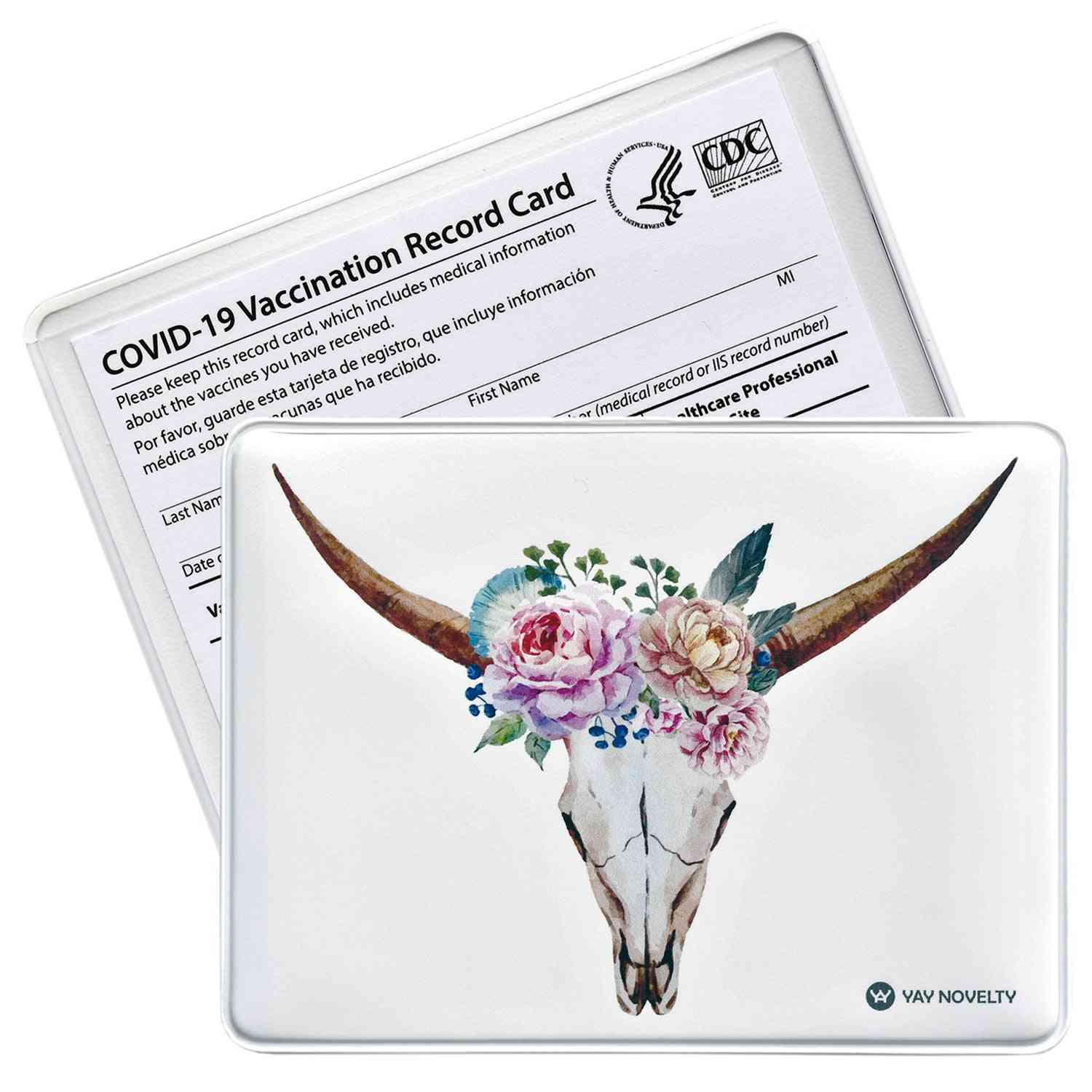 Vaccination Card Protector - Bull Horns