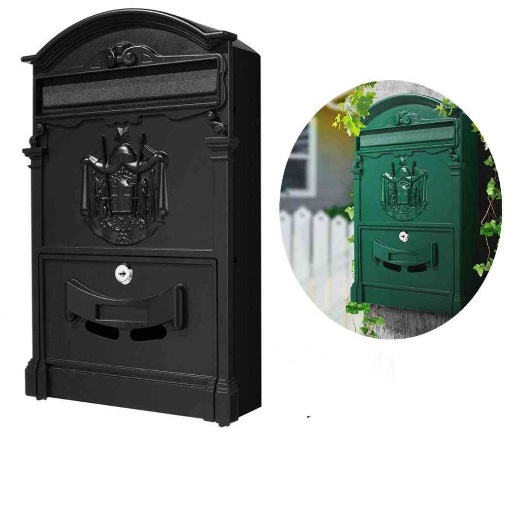 Large Retro Style Outdoor Lockable Secure Mail Letter Post Box