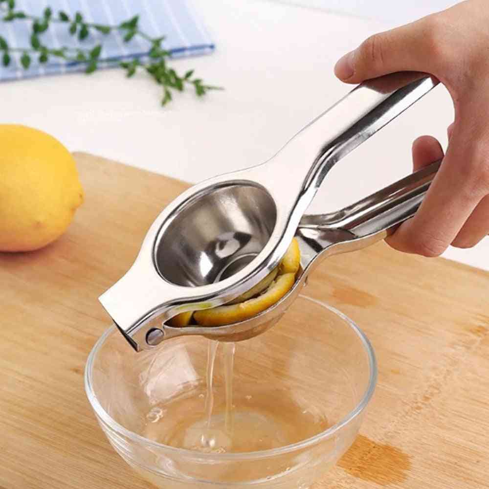 Manual Squeezer, Stainless Steel Household Lemon Clip Citrus Fruits Juicer