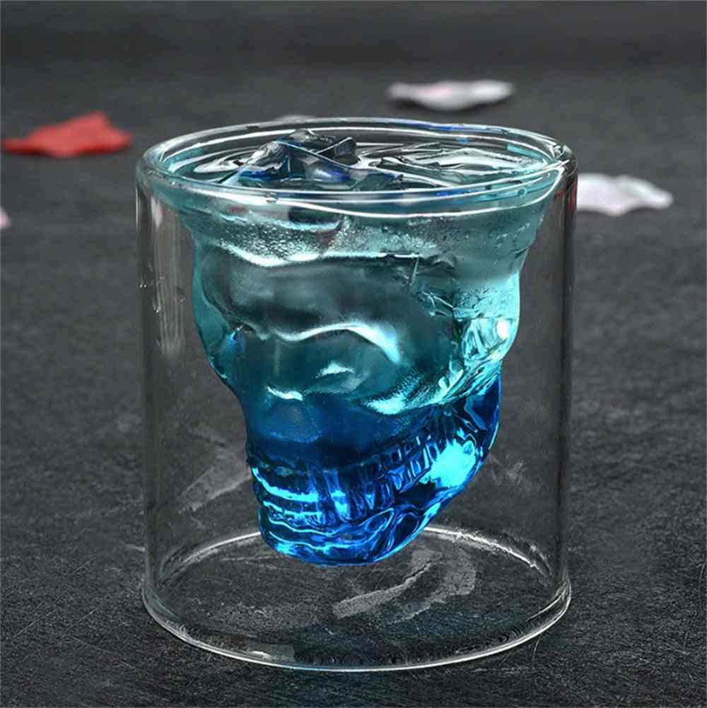 Skull Head Shot Glass Fun Creative Designer Crystal Party Wine Cup