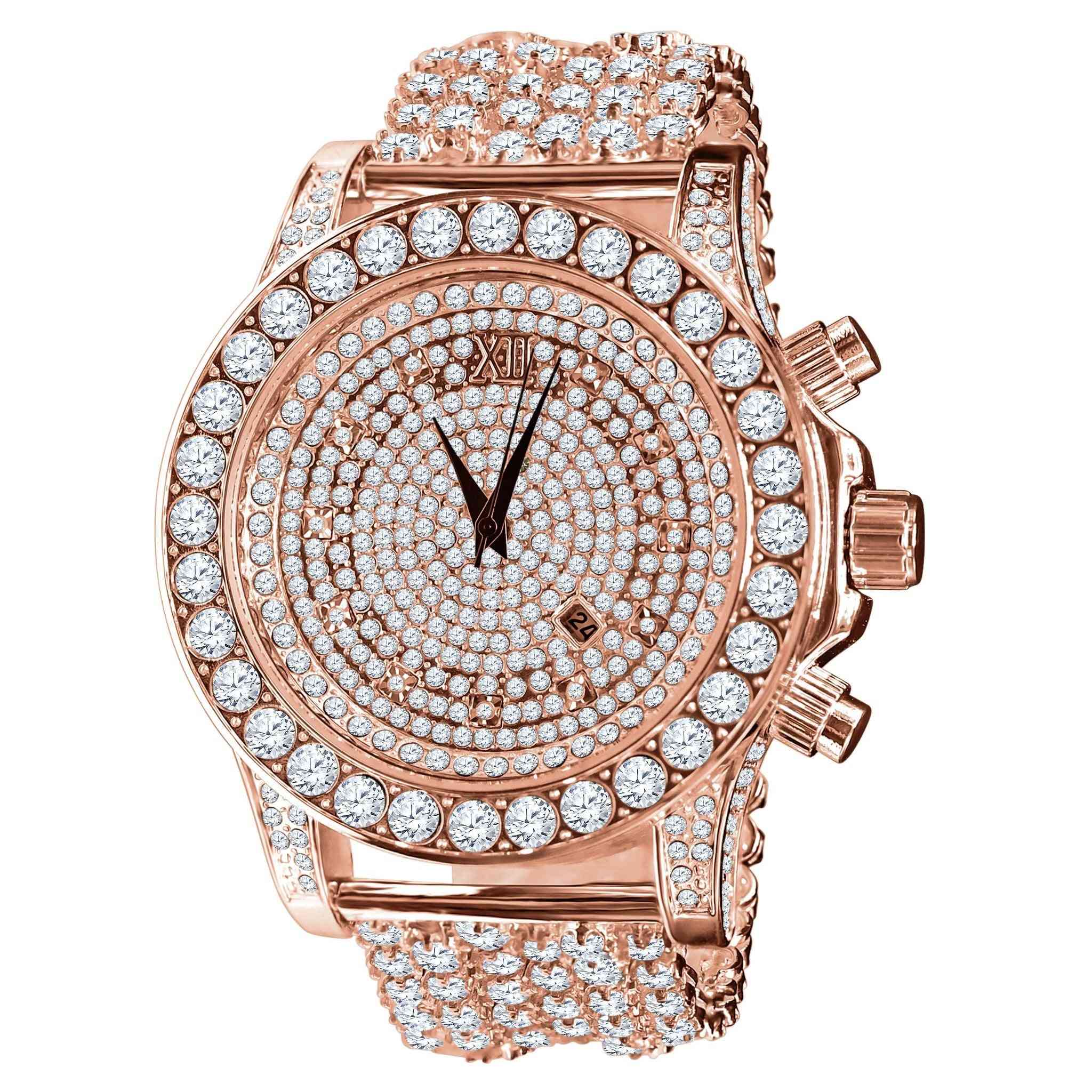Burnish Cz Iced Out Watch