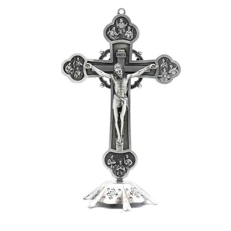 Church Relics Crucifix Jesus Christ On The Stand Cross Figurines