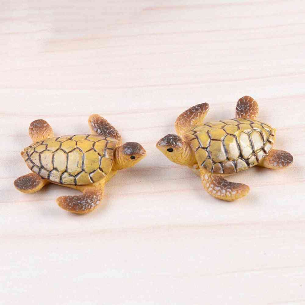 Mini havskildpadde model harpiks figurer