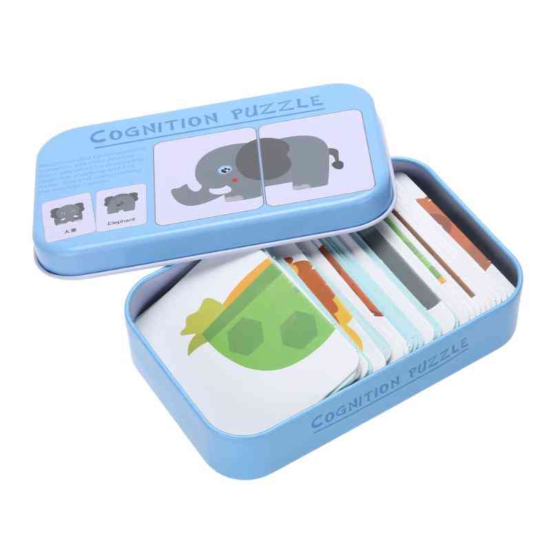 Cognition Puzzles Toddler Iron Box Cards Matching Game