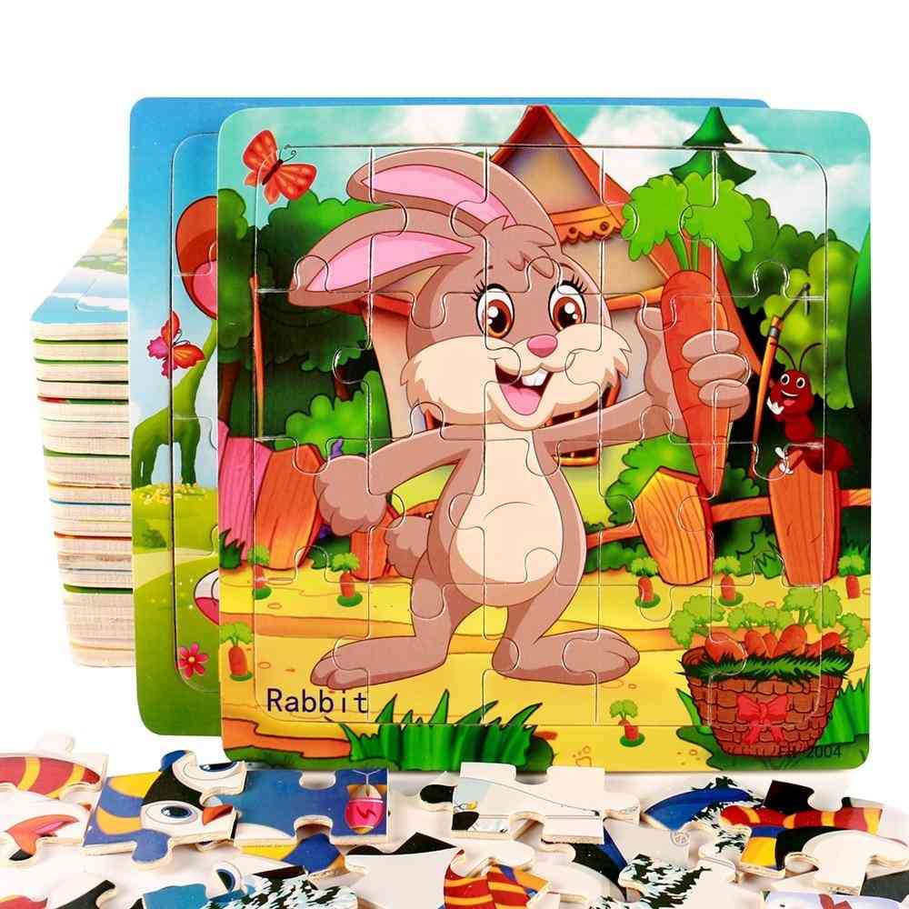 New Wooden Puzzles Toy Cartoon Vehicle/ Animal Jigsaw Puzzle Game