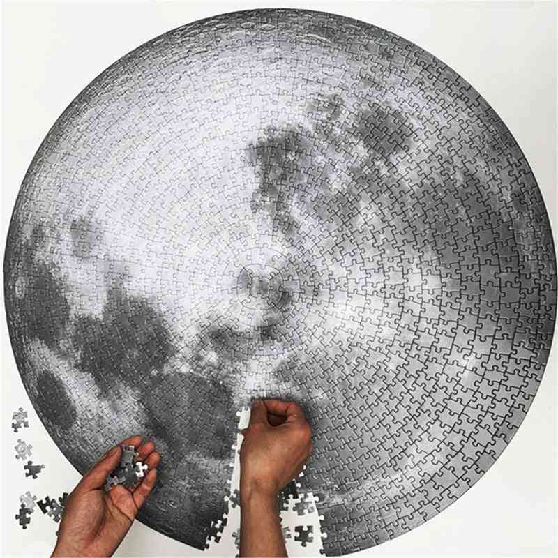 Round Geometrical Earth Moon Sky Jigsaw Puzzle