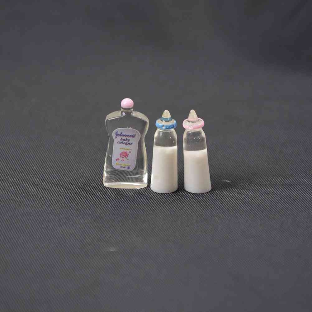 Dolls House Miniature Baby Bottles Shampoo Bibs Set Nursery Accessory