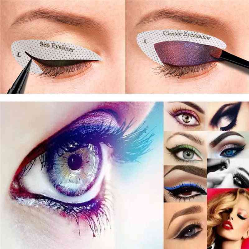 4 ark ögonmakeup stenciler eyeliner mall formverktyg