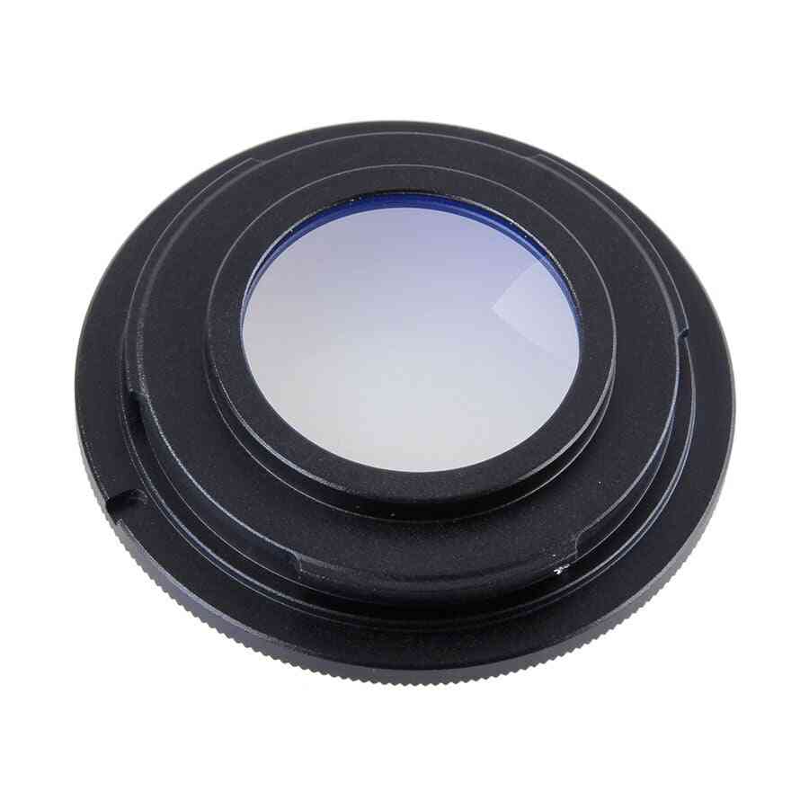 Metal Black Camera Lens Adapter Ring With Glass