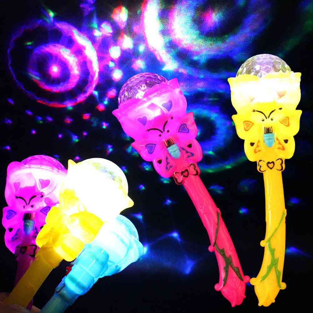 Kids Luminous Glowing Stick Magic Projection Wand Rod Flashing Star Led Up Light Kids Toy For Led Party Supplies