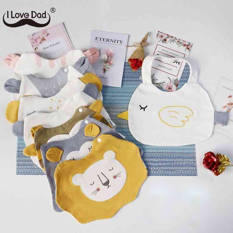 Cute Cartoon Animal Baby Bibs, Lovely Fox Cat Baby Girl Boy Saliva Towel