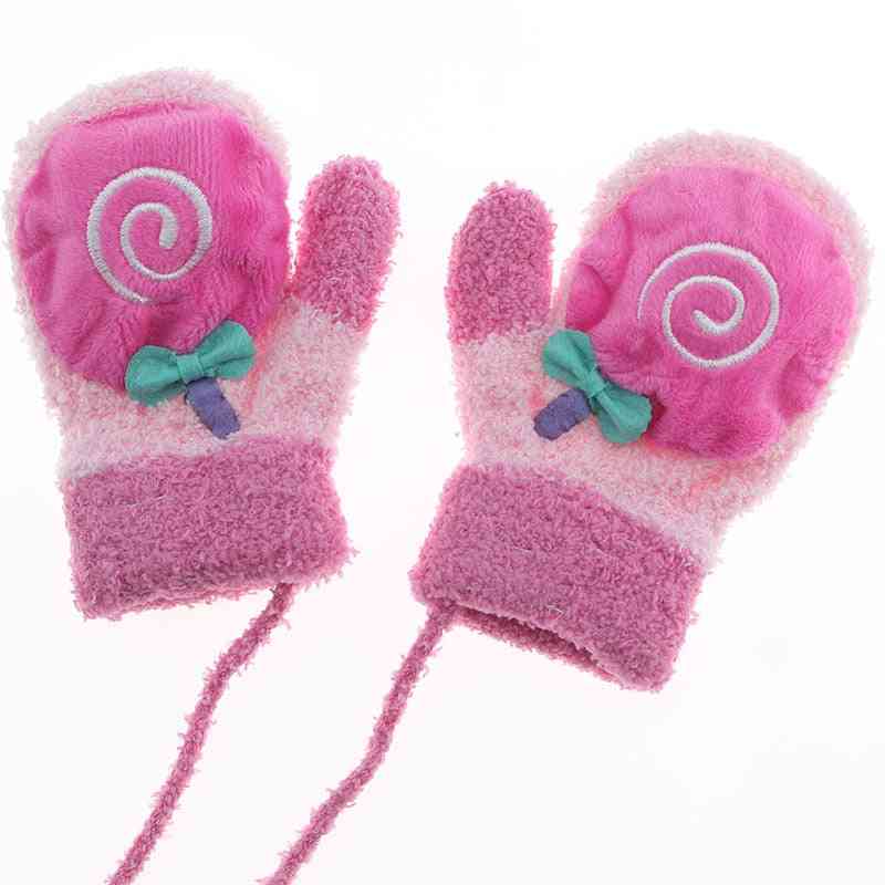 Cute Cartoon Thicken Warm Fleece Infant Baby Winter Warm Gloves