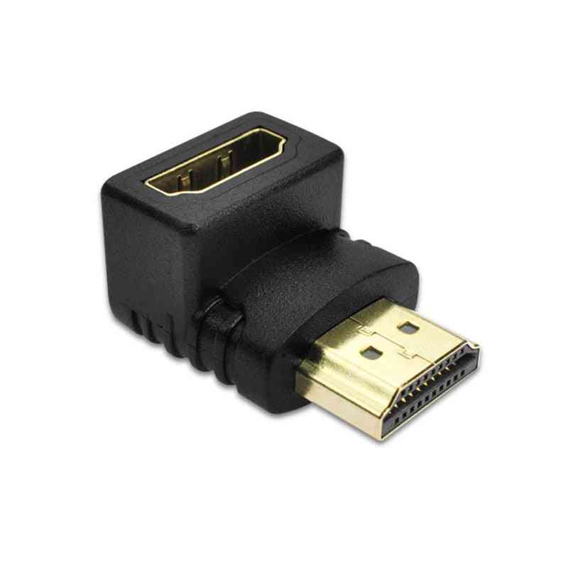 Hdmi-compatible Right-angle Adapter / Male To Female Hdmi Elbow Connector