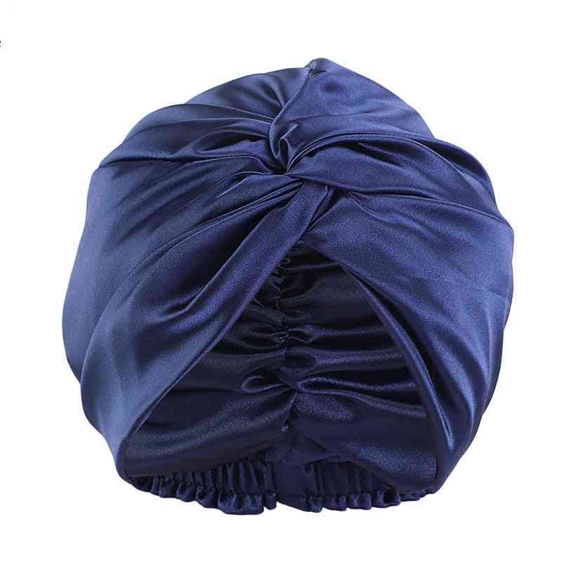 Non-slip Elastic Silk Bonnet Sleep Cap For Woman Girl Curly Long Hair Headwear