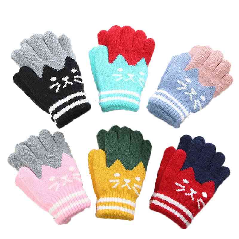 Winter Warm Kids Gloves, Cartoon Warm Mittens Toddlers Cute Gloves