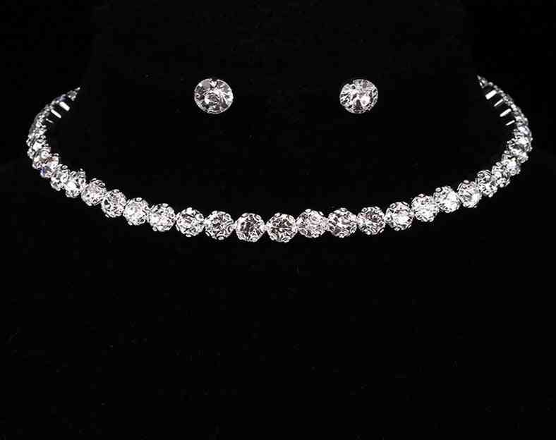 Circle Crystal Bridal Jewelry Sets