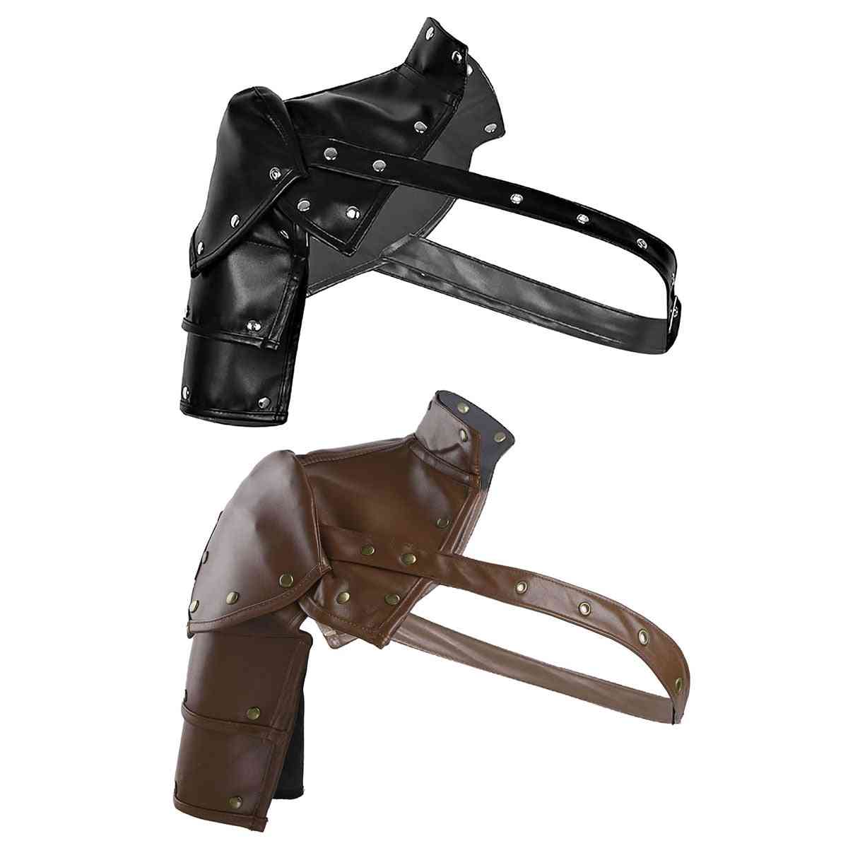 Pu Leather Rivet One Shoulder Armor Chest Strap Body Cosplay Costume Accessories