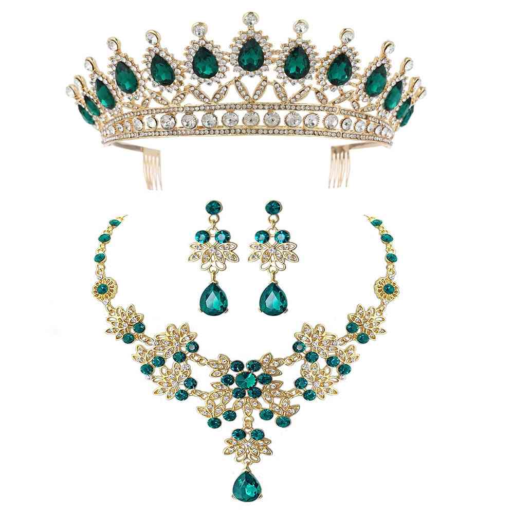Crystal Wedding Bridal Jewelry Sets - Tiaras Crown Earrings Necklace Bride