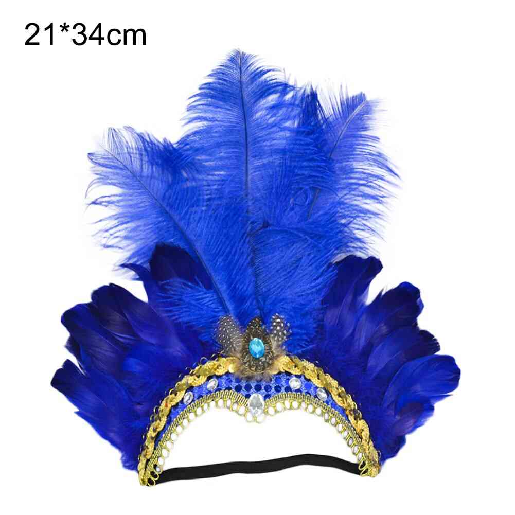 Sequins Rhinestone- Feather Show Halloween, Dancing Headband