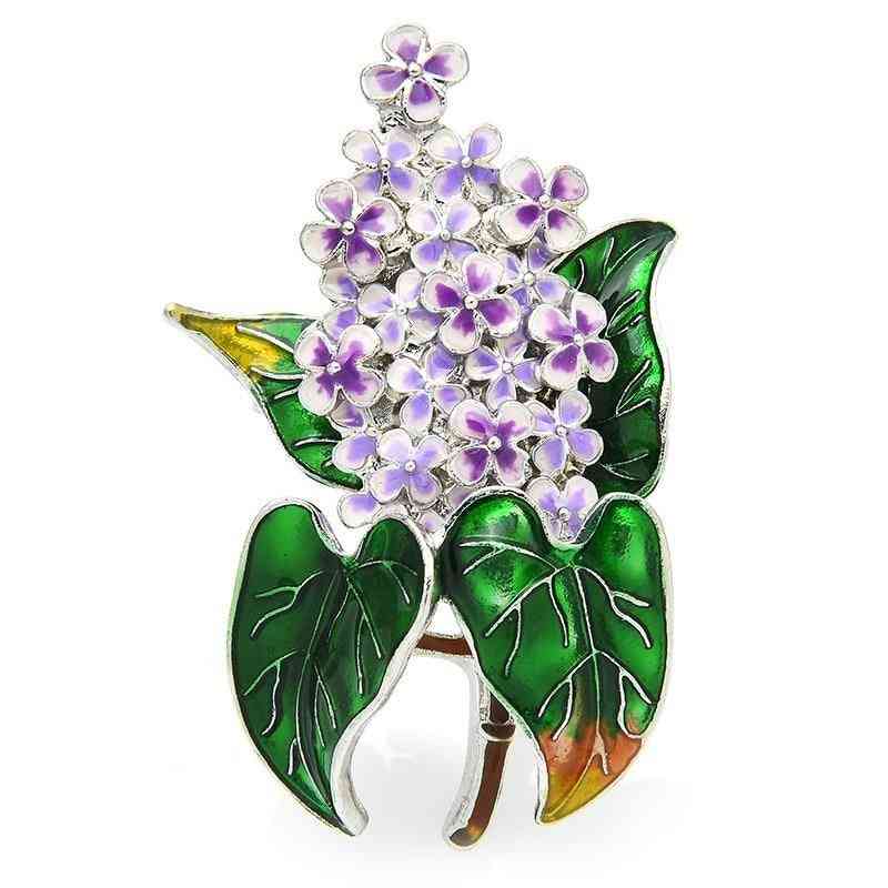 Enamel Lilac Flower Brooches Beauty Spring 4-color