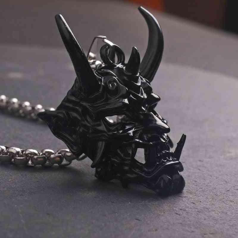 Stainless Steel Necklace Fangs Demon Mask Pendant