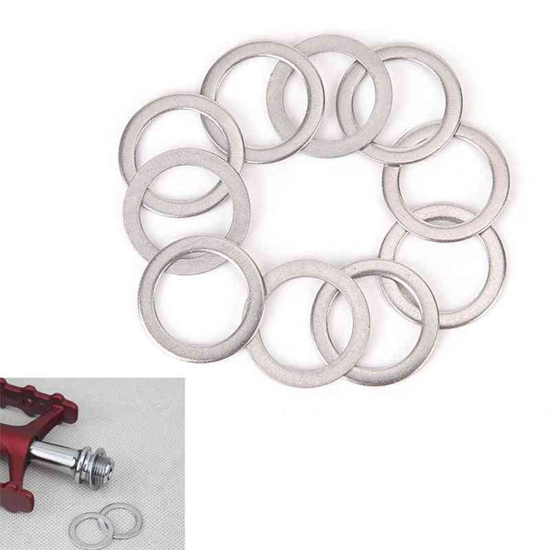 10pcs Bicycle Pedal Spacer Crank Cycling Mtb Bike Stainless Steel Ring Washers