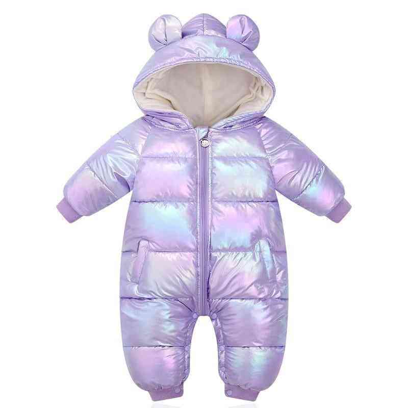 Cartoon Hooded Shiny Waterproof Newborn Snowsuit