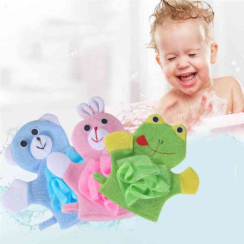Soft Kids Baby Bath Brushes Towels - Cartoon Animal Shape Shower Gloves