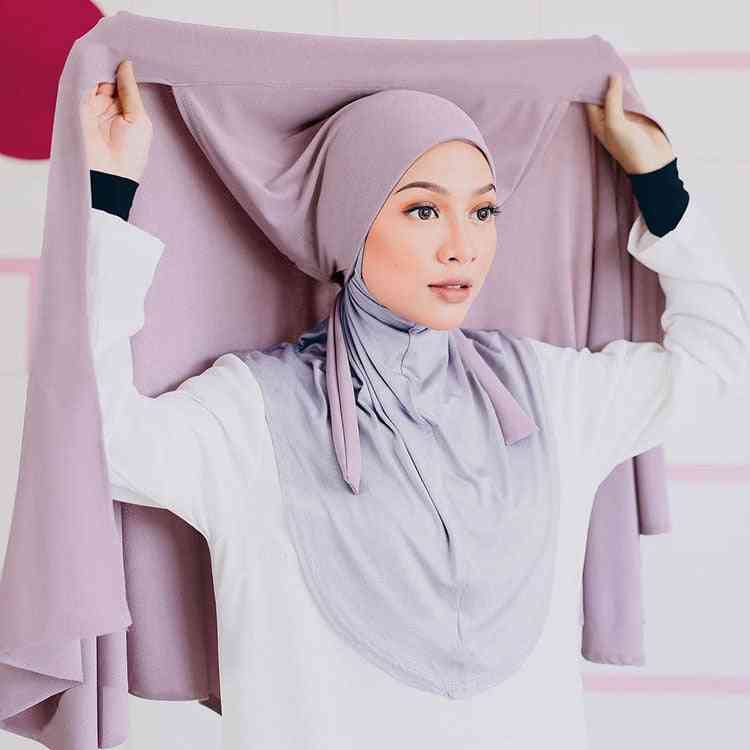 Bandage halkfria muslimska kvinnor andas islam långa hijabs pannband