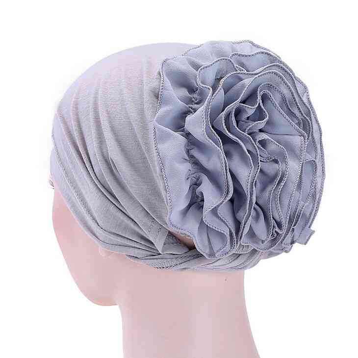 Cotton Chiffon Flowers Arab Wrap Inner Hijabs Bonnet