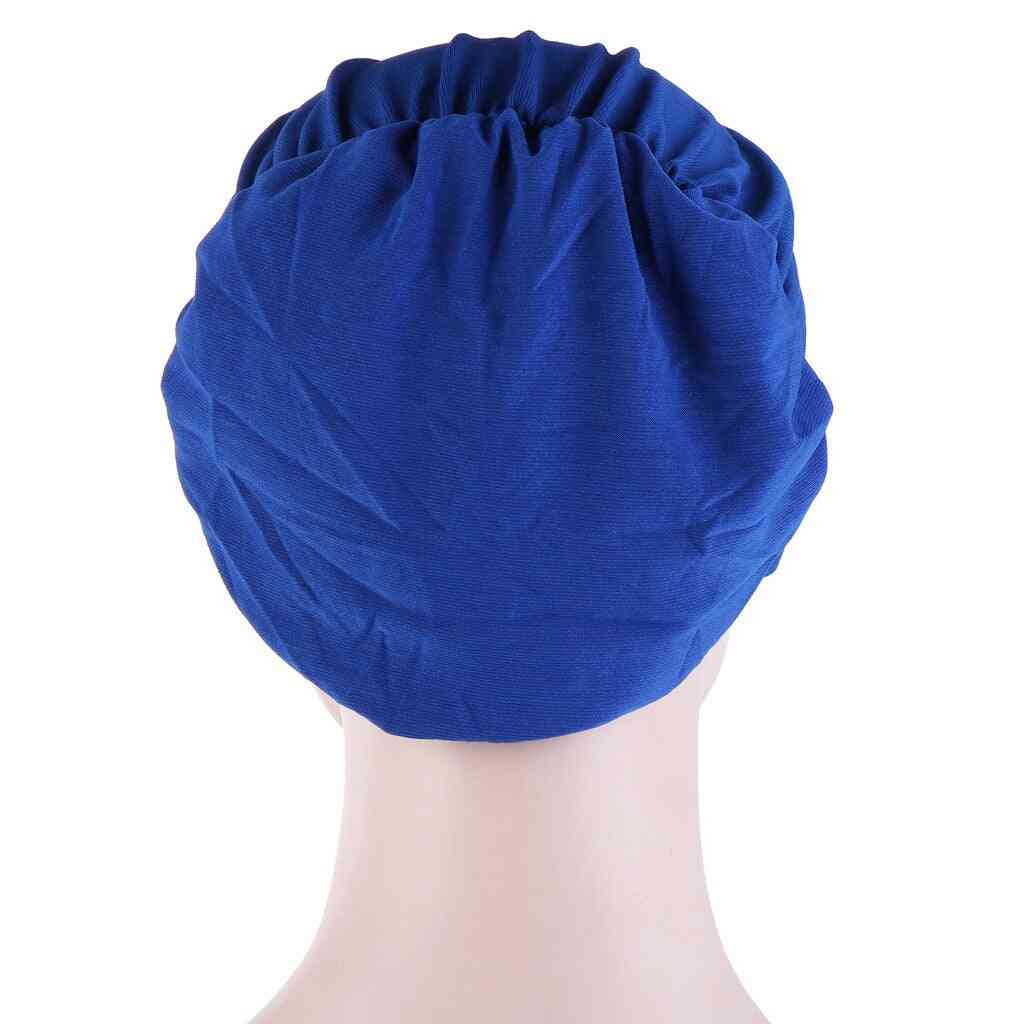 Women Elastic Soft Jersey Hijabs Solid Cap