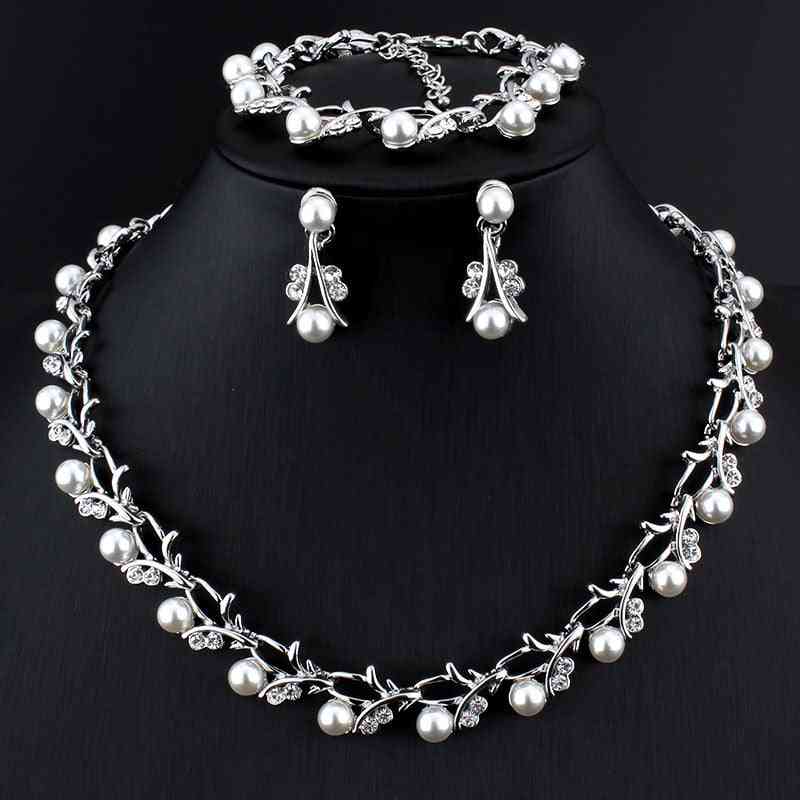 Wedding Imitation Crystal Pearl Jewelry Sets