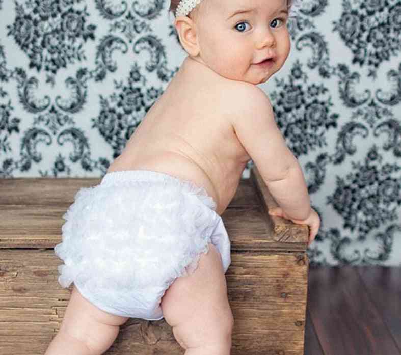 Ruffle Lace Baby Bloomers Diaper Cover For Newborn