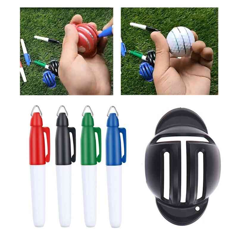 Værktøj til linjemarkering af golfbolde